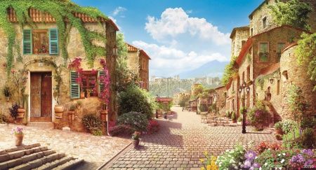 Фреска Мощеный дворик Art.30799