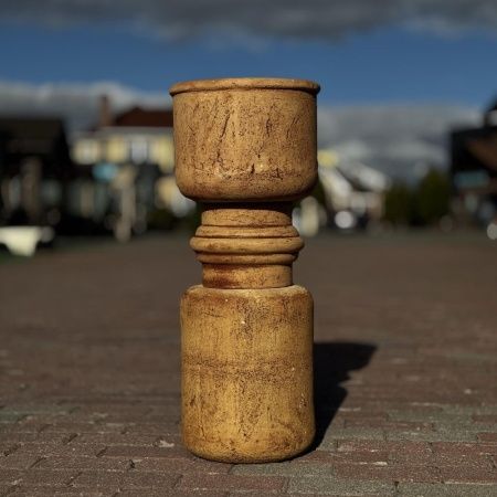 Горшок из красной глины тройной
