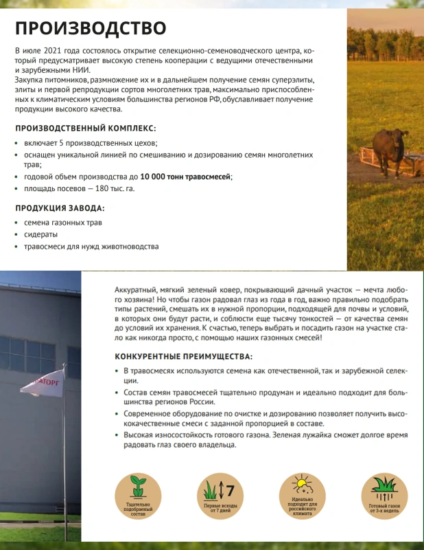 Семена газона "Игровой газон" 1кг Мираторг