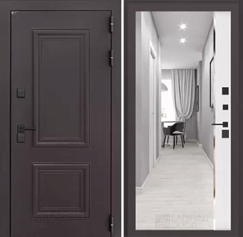 Входная дверь Полярис лайт с зеркалом Панорама