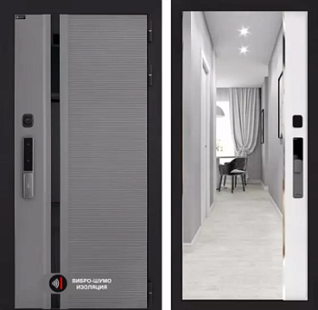 Входная дверь Пиано Смарт 2.0 с зеркалом Панорама