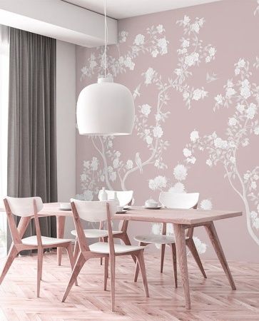 Графика Шинуазри, Японский сад. Белые цветы. ag0361