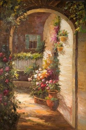 Фреска Живописная арка во двор