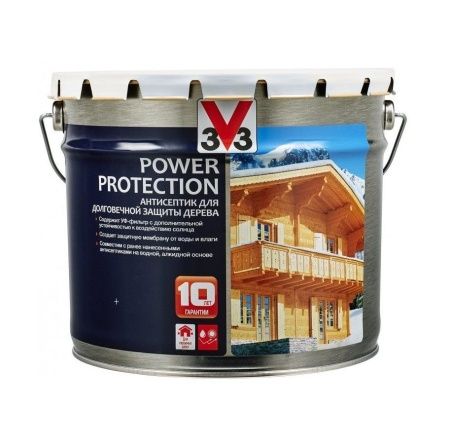 Антисептик для дерева V33 Power Protection (Темный дуб), 9л