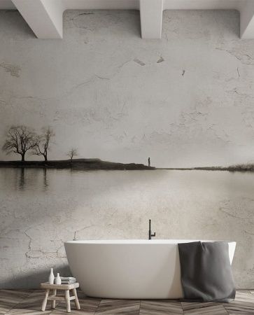 Графика На берегу. Лофт. Старая стена. ag0415