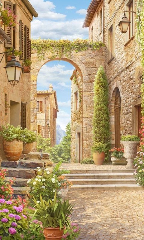 Фреска Улочка Тоскана с аркой