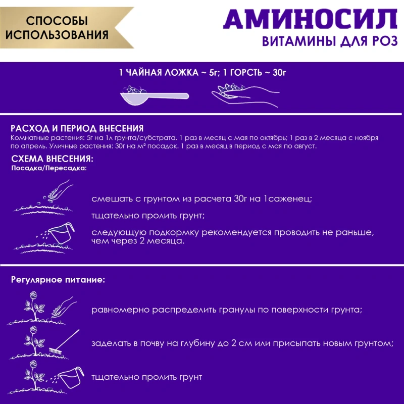 Гранулы "Аминосил для роз 300гр"