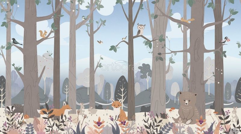 Фреска Лесная полянка Art.34409