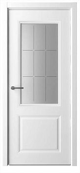 Дверь Стиль-1 ширина 90 см Эмаль Стекло "Топаз" кромка В цвет полотна