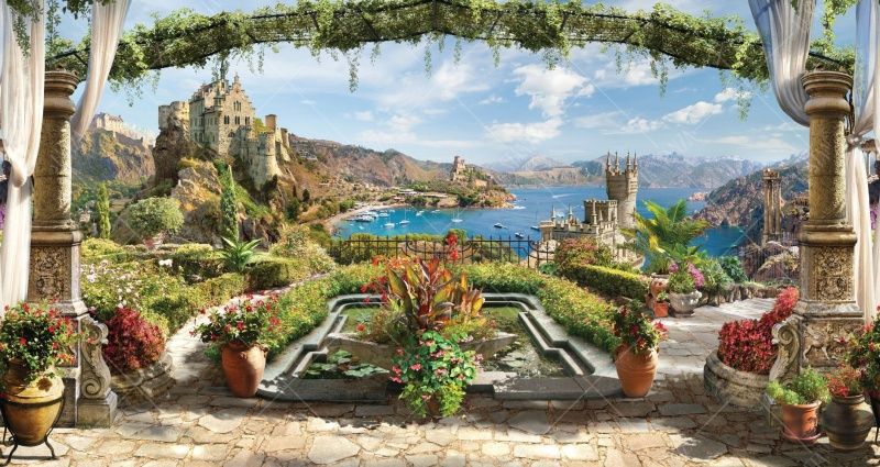 Фреска Вид с зеленой террасы на «Ласточкино гнездо» и море