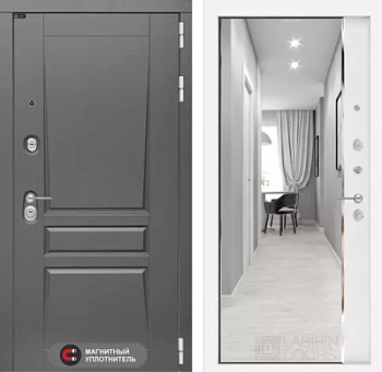 Входная дверь Платинум с зеркалом Панорама