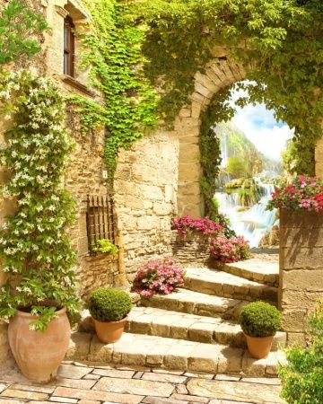 Фреска Пейзажи Арки, лестницы арт. a_975