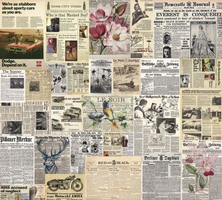 Фреска Коллаж из газет Art.30155