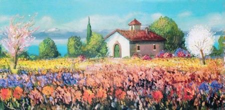 Фреска Оранжевое поле Прованса