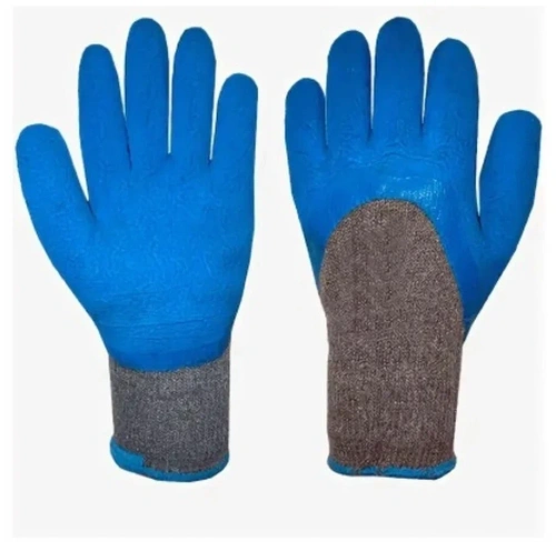 Перчатки х.б. ТОРРО серо-синие рифленые
