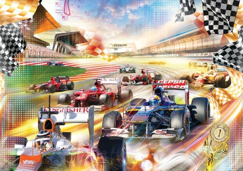 Фреска Панно гонки, ралли, машины