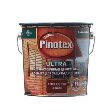 Пропитка Pinotex Ultra (Красное-Дерево), 2,7 л