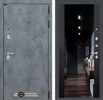 Входная дверь Бетон с тонированным зеркалом Максимум