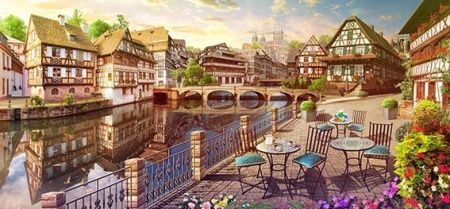 Фреска Кафе в европейском городке