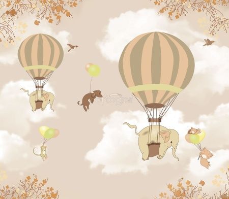 Фреска Полет зверят Art.32933