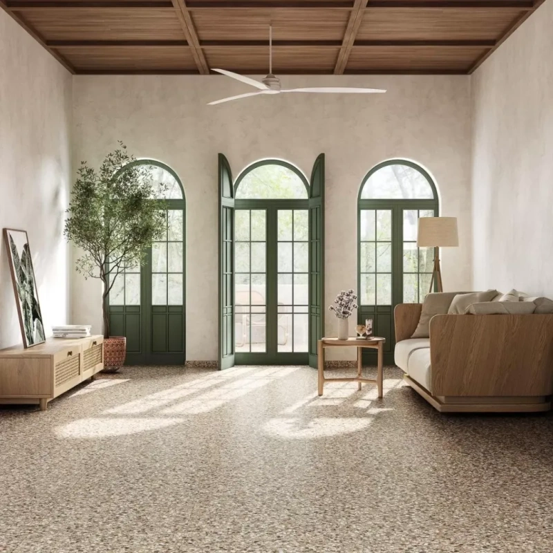 Керамический гранит Kerama Marazzi 60x60x0,9 Бричиола бежевый светлый матовый обрезной KM6060G0031R