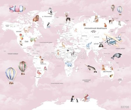 Фреска Карта мира Art.33706