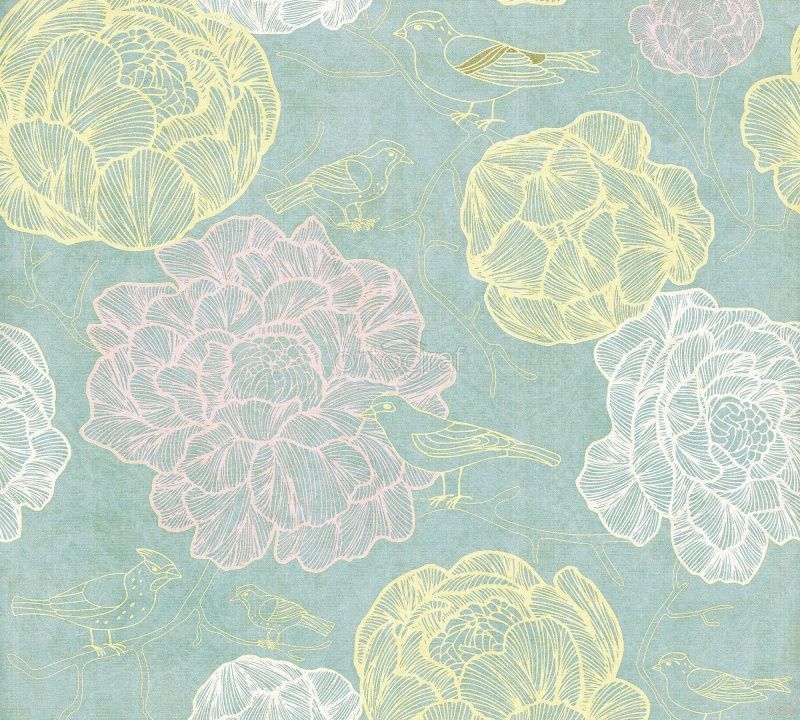 Цветочки на салатовом фоне Art.30308