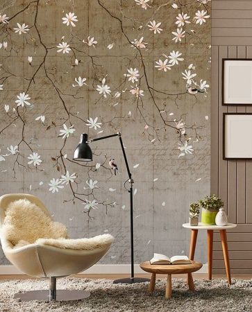 Графика Ветви. Цветы. Старая стена. ag0307