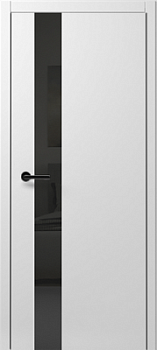 Дверь Статус Джи ширина 90 см Эмаль Стекло черное кромка Черная