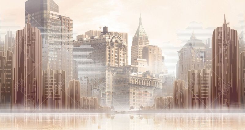 Фреска Городские мотивы старого Нью-Йорка