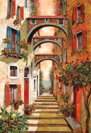 Фреска Три арки на итальянской улочке