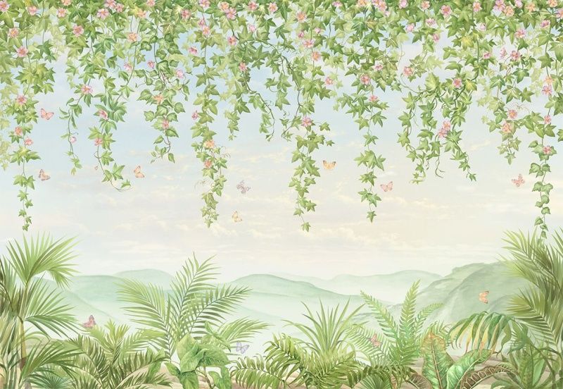 Фреска Tropical Тропические растения. ag0204