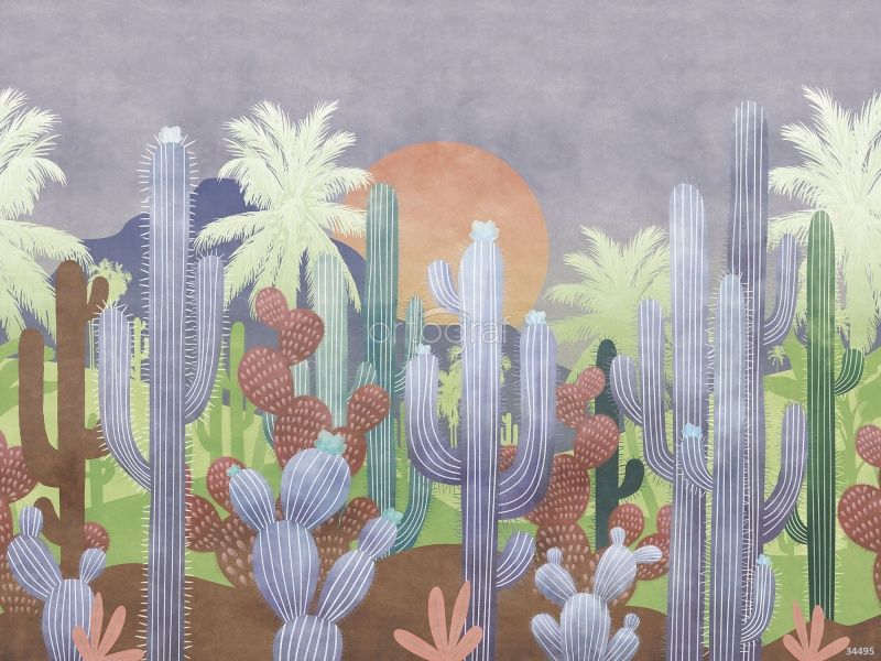 Фреска Мексиканские кактусы Art.34495