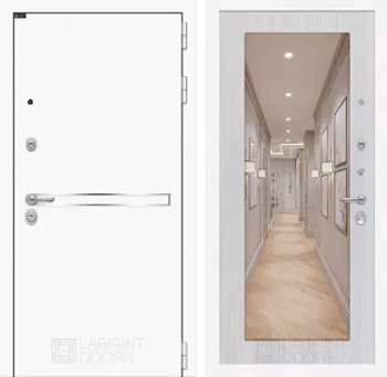 Входная дверь Лайн WHITE с Зеркалом 18