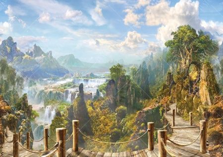 Фреска Дорожка вдоль водопада