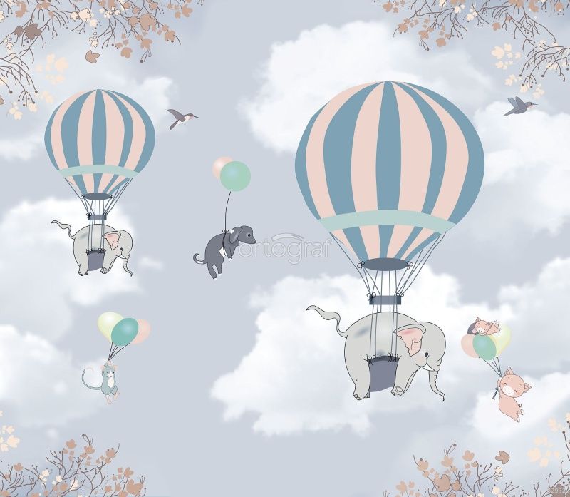 Фреска Полет зверят Art.32932