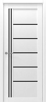 Дверь Порту ширина 80 см Винил Стекло черное