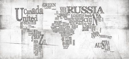 Фреска Карта мира из слов Art.33315