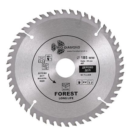 Диск пильный TRIO-DIAMOND серия Forest 185*48T*30/20/16 mm Диск пильный TRIO-DIAMOND серия Forest 185*48T*30/20/16 mm