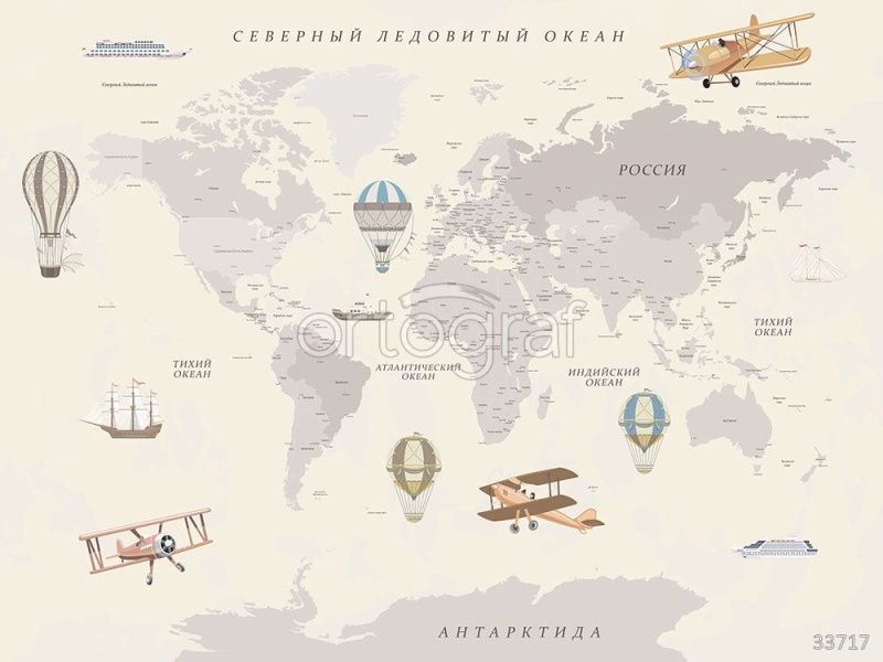 Фреска Политическая карта Art.33717