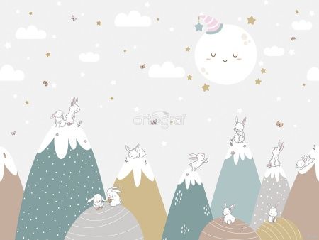 Фреска Зайки на холмах Art.34370