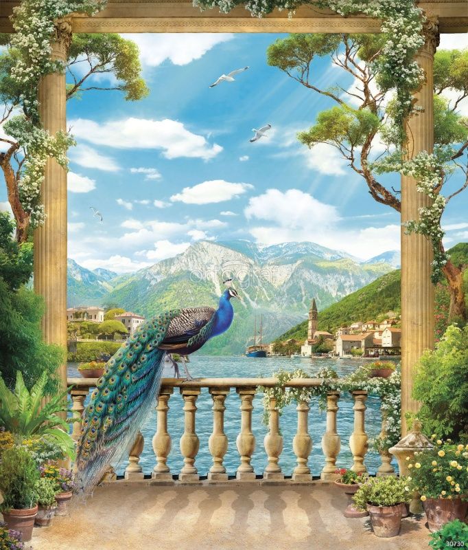 Павлин на балконе Art.30730