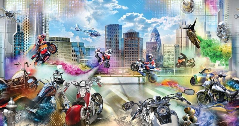 Фреска Летающие мотоциклисты
