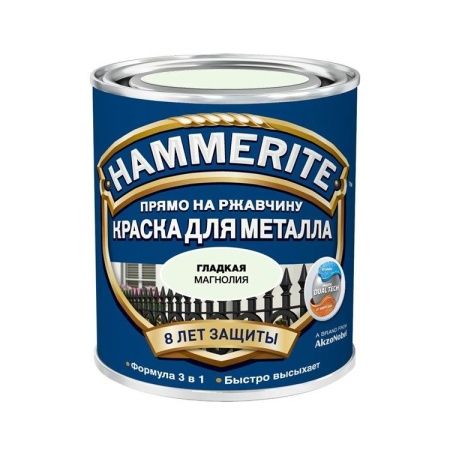 Гладкая краска по ржавчине Hammerite (Магнолия), 5 л