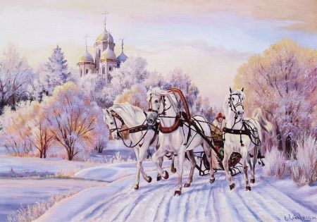 Прямо в снежную зарю Art.8222