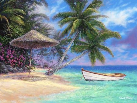 Фреска Лодка на лазурном берегу