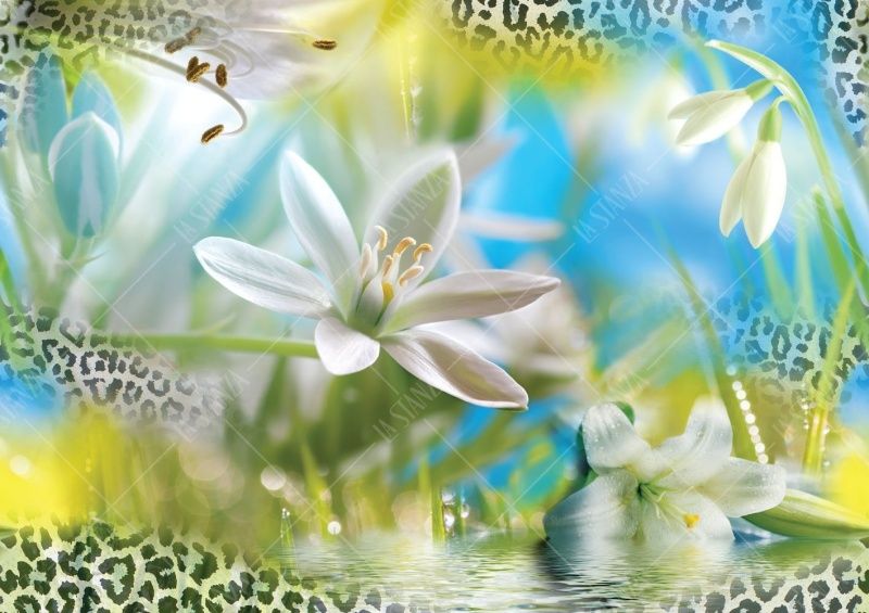 Фреска Коллаж с подснежниками