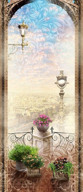 Фреска Хай-тек арка с классическим орнаментом