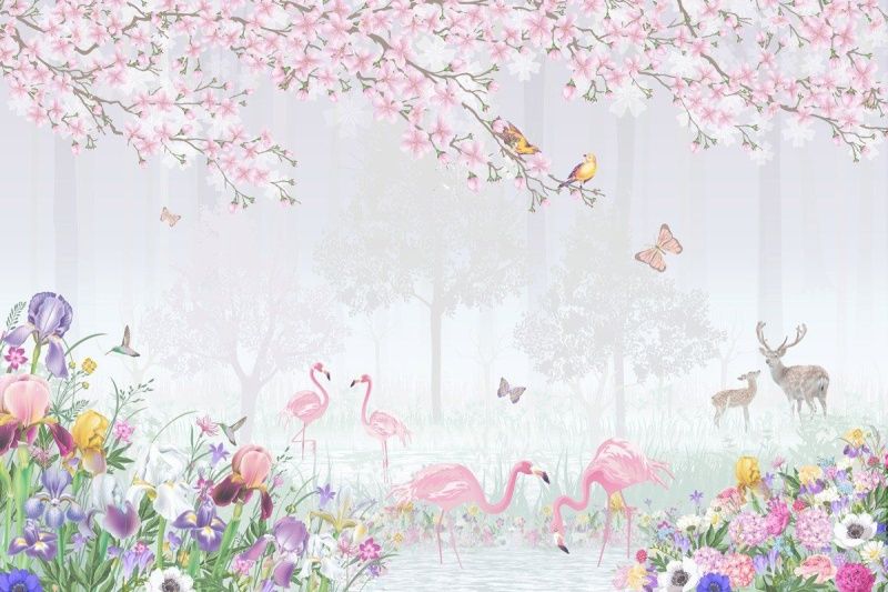 Фламинго в лесу