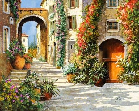 Фреска Лето в провинциальном городке